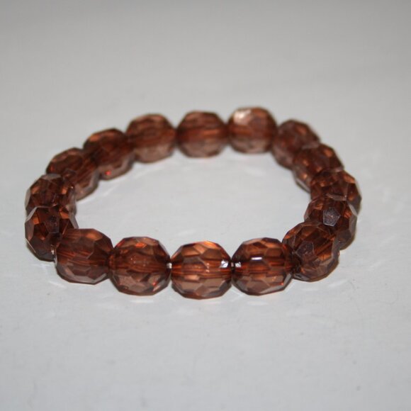 Beautiful dark brown beaded bracelet 7" - Picture 2 of 3